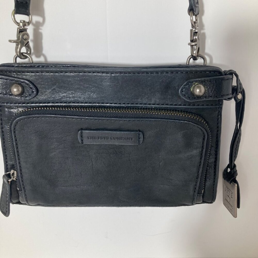 Womens Frye‎ Michelle Crossbody Purse Black Vintage Look Leather